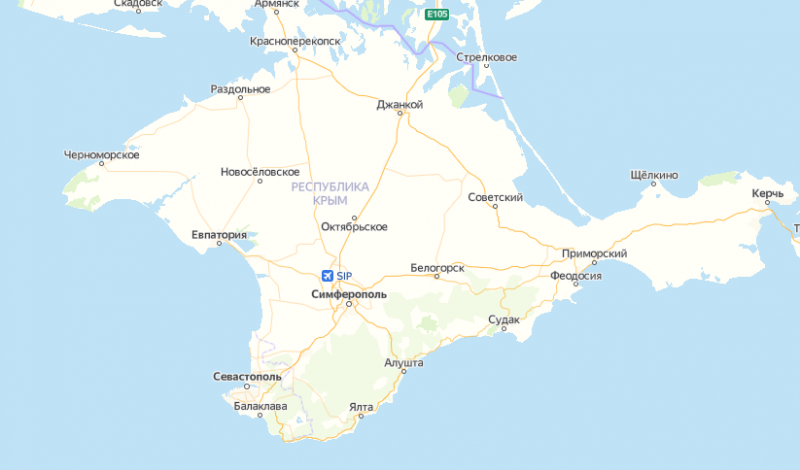 Зоны покрытия на карте Крыма в Донецке 